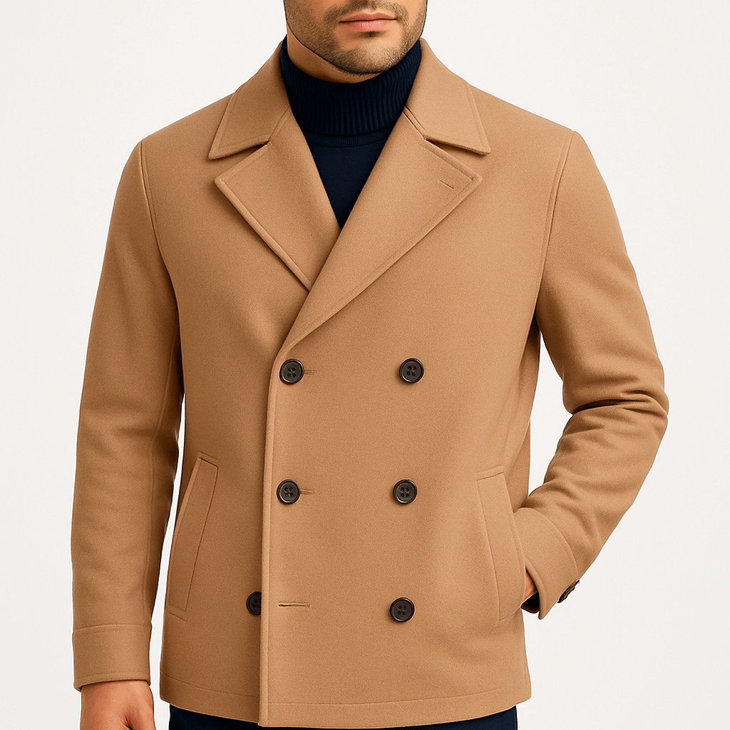 VogeLuxe | Men’s Classic Wool Peacoat 0