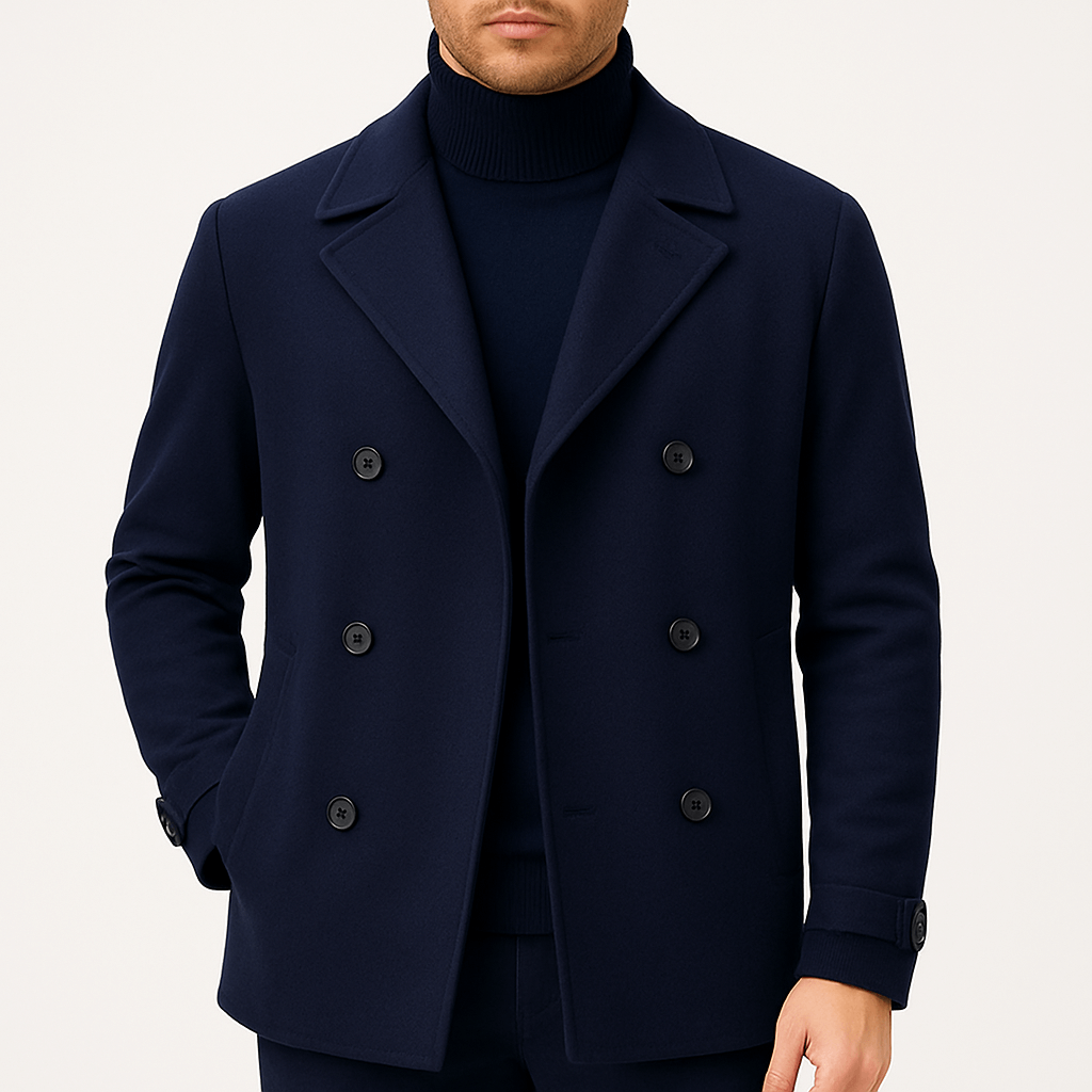 VogeLuxe | Men’s Classic Wool Peacoat 2