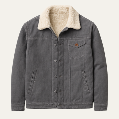 VogeLuxe | Men’s Collar Corduroy Sherpa Trucker Jacket 1