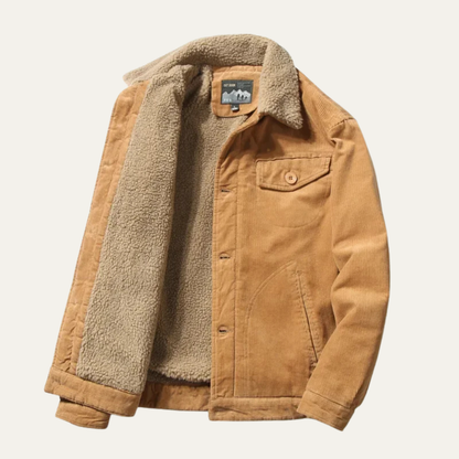 VogeLuxe | Men’s Collar Corduroy Sherpa Trucker Jacket 6