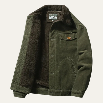 VogeLuxe | Men’s Collar Corduroy Sherpa Trucker Jacket 7