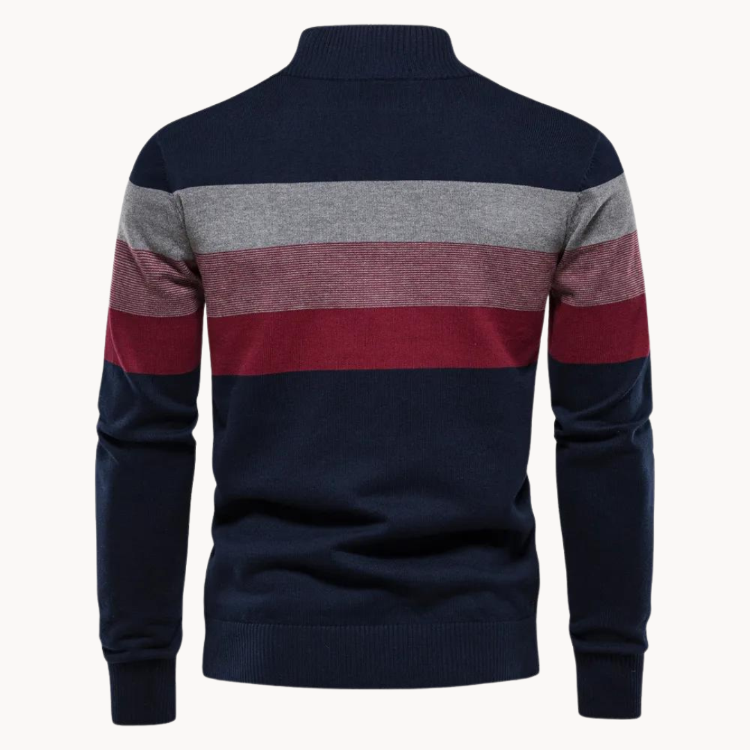 VogeLuxe | Men’s Color-Block Half-Zip Sweater 1