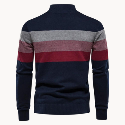 VogeLuxe | Men’s Color-Block Half-Zip Sweater 1