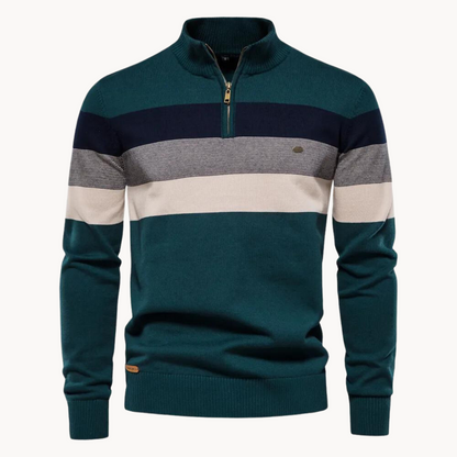 VogeLuxe | Men’s Color-Block Half-Zip Sweater 2