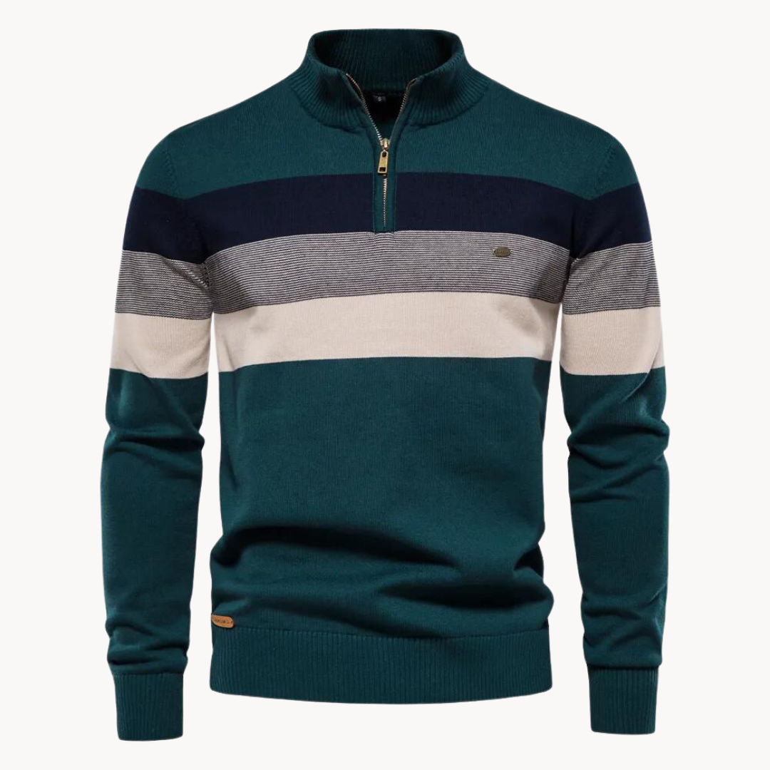 VogeLuxe | Men’s Color-Block Half-Zip Sweater 2
