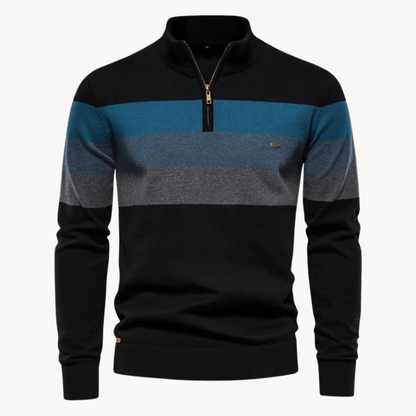 VogeLuxe | Men’s Color-Block Half-Zip Sweater 3
