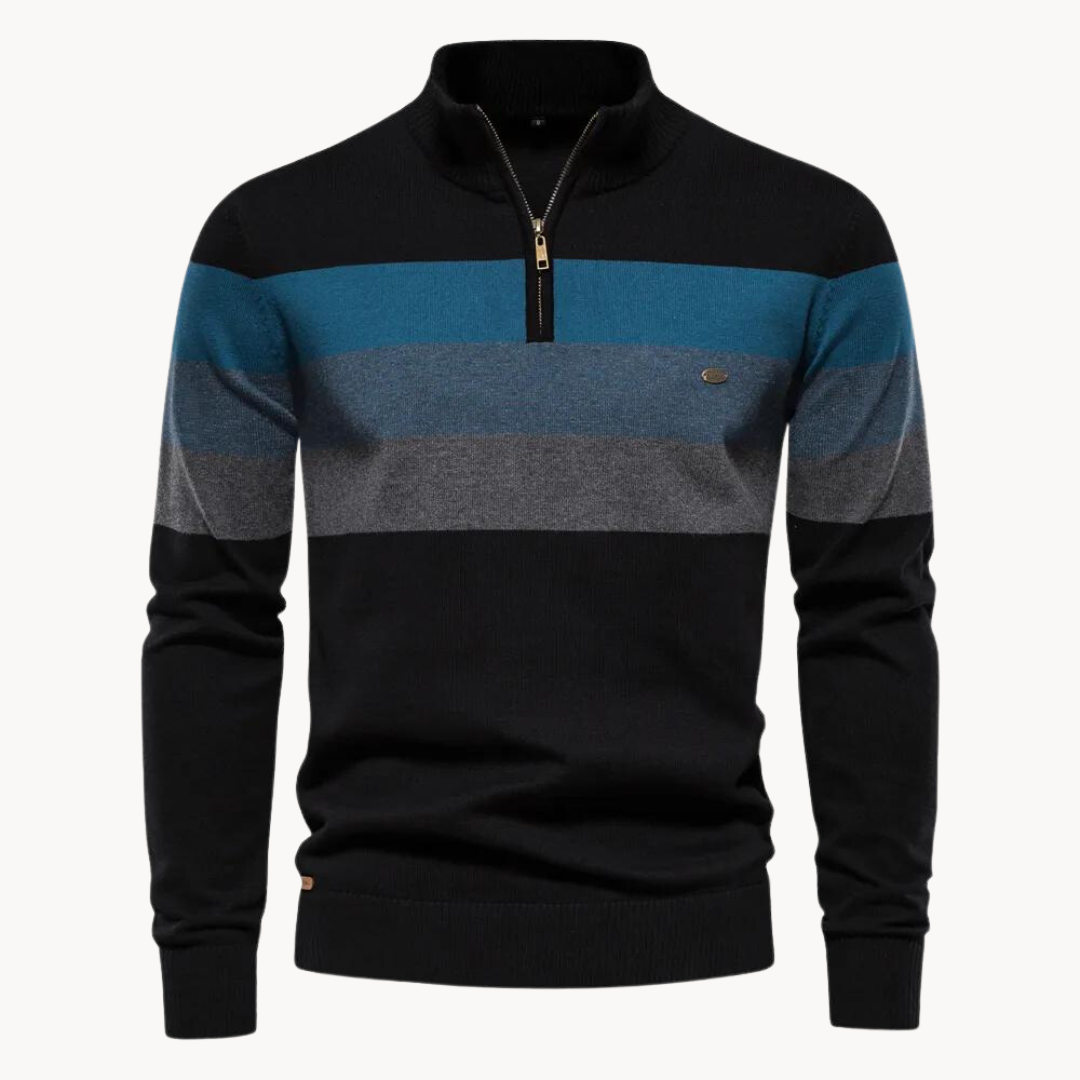 VogeLuxe | Men’s Color-Block Half-Zip Sweater 3