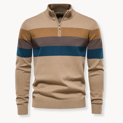 VogeLuxe | Men’s Color-Block Half-Zip Sweater 4