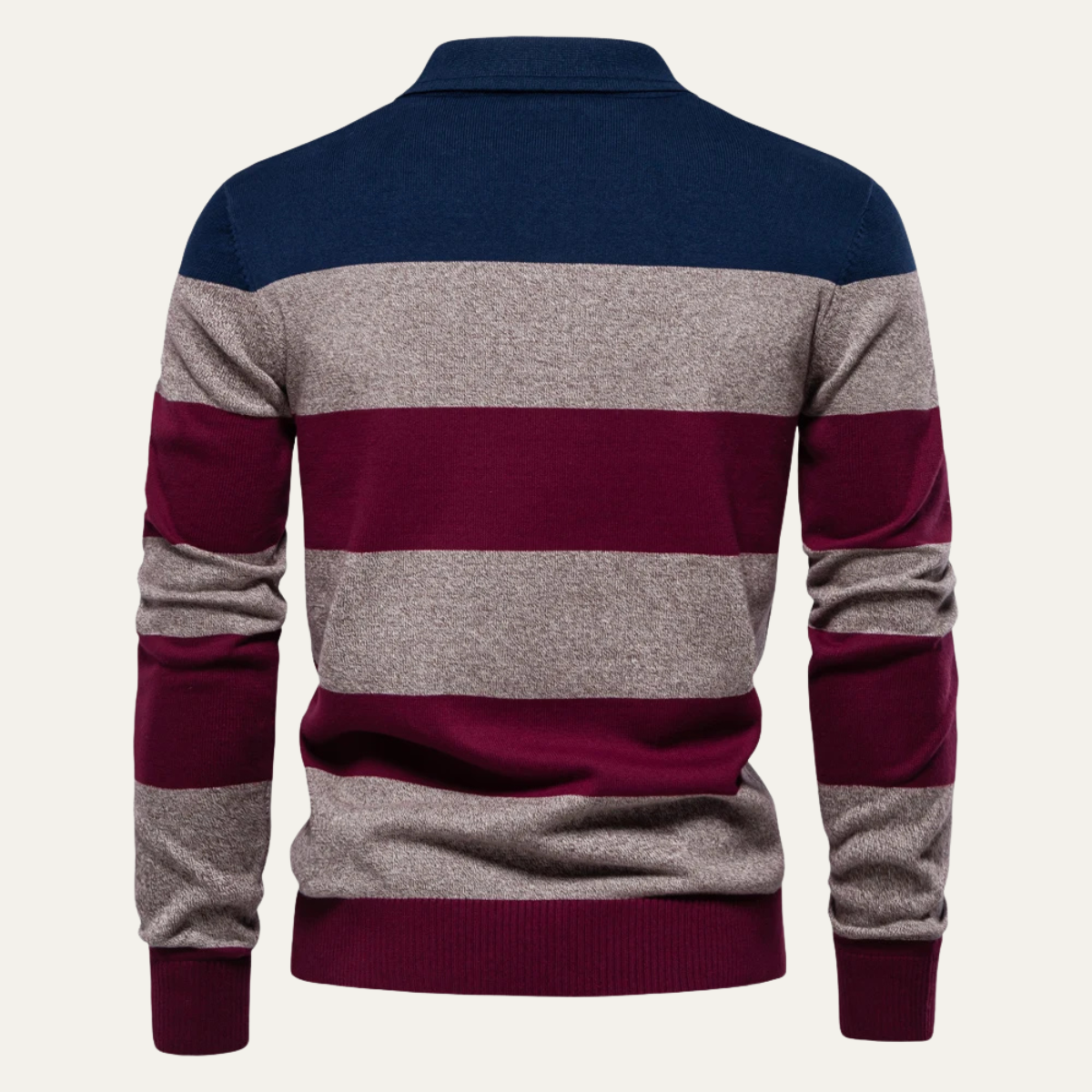 VogeLuxe | Men’s Color-Block Knit Polo Sweater 2