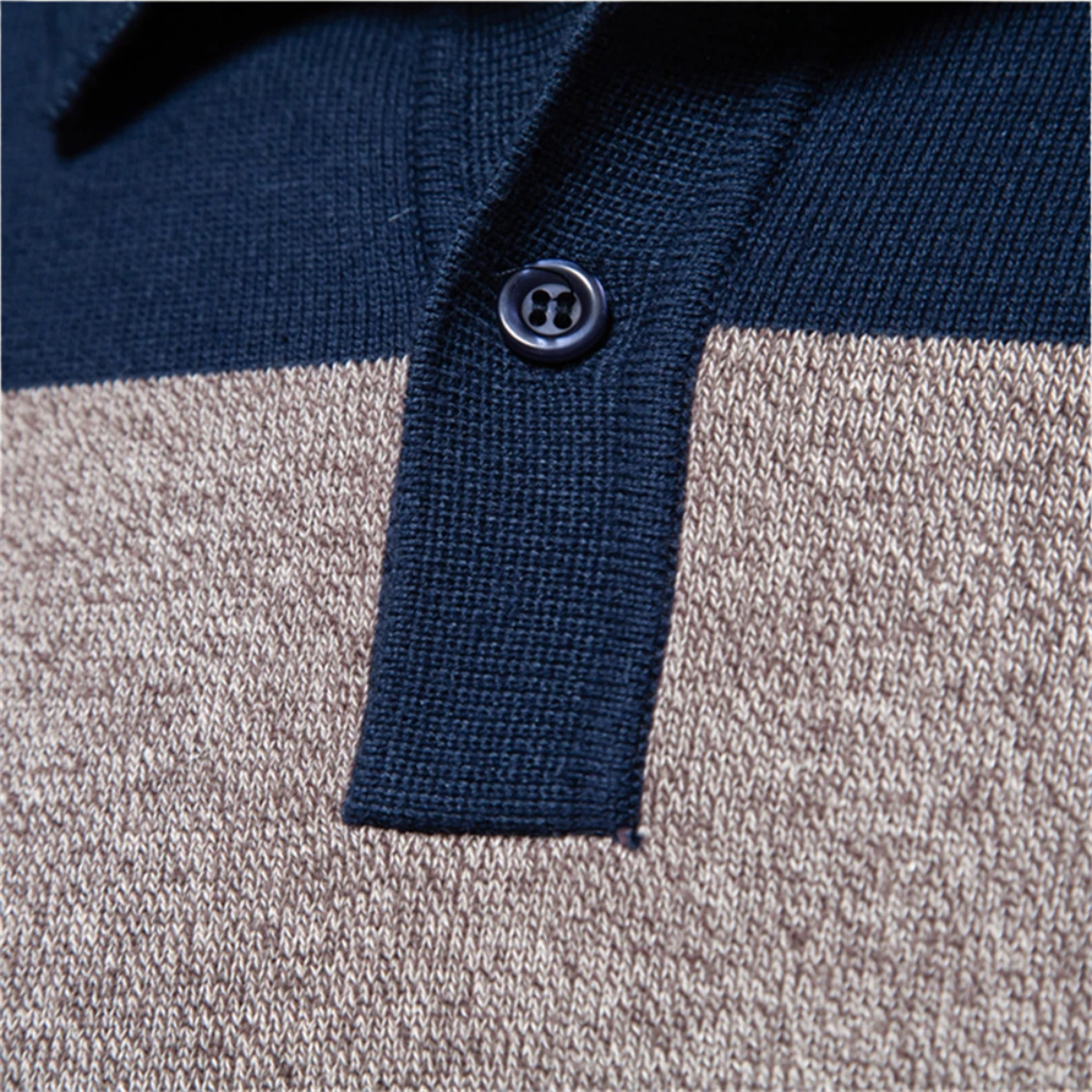 VogeLuxe | Men’s Color-Block Knit Polo Sweater 3