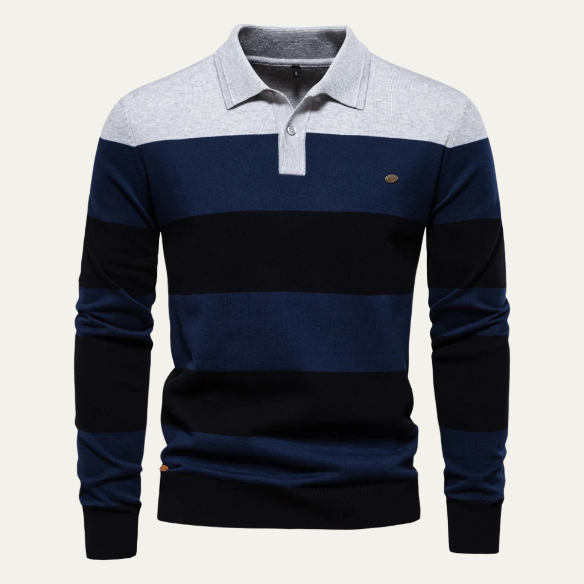 VogeLuxe | Men’s Color-Block Knit Polo Sweater 5