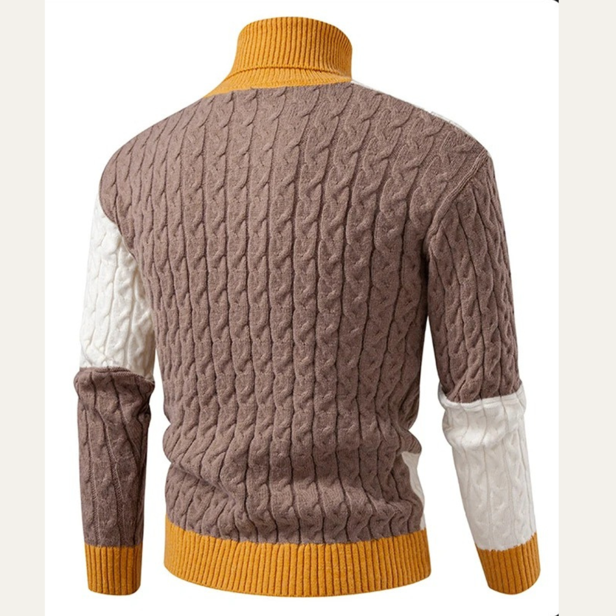VogeLuxe | Men’s Color-Block Turtleneck Sweater 5