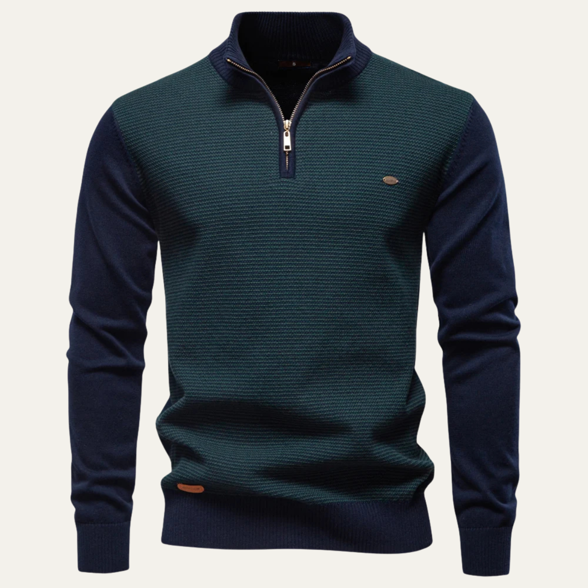 VogeLuxe | Men’s Color Block Quarter Zip Sweater 0