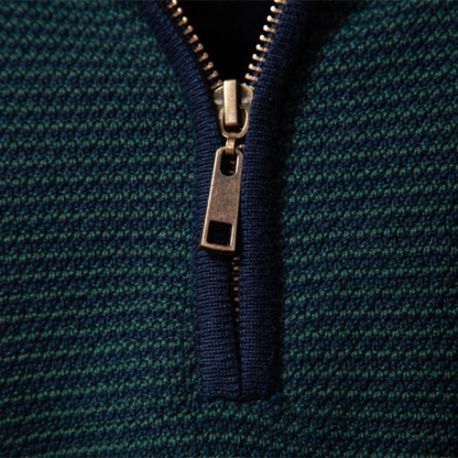 VogeLuxe | Men’s Color Block Quarter Zip Sweater 4