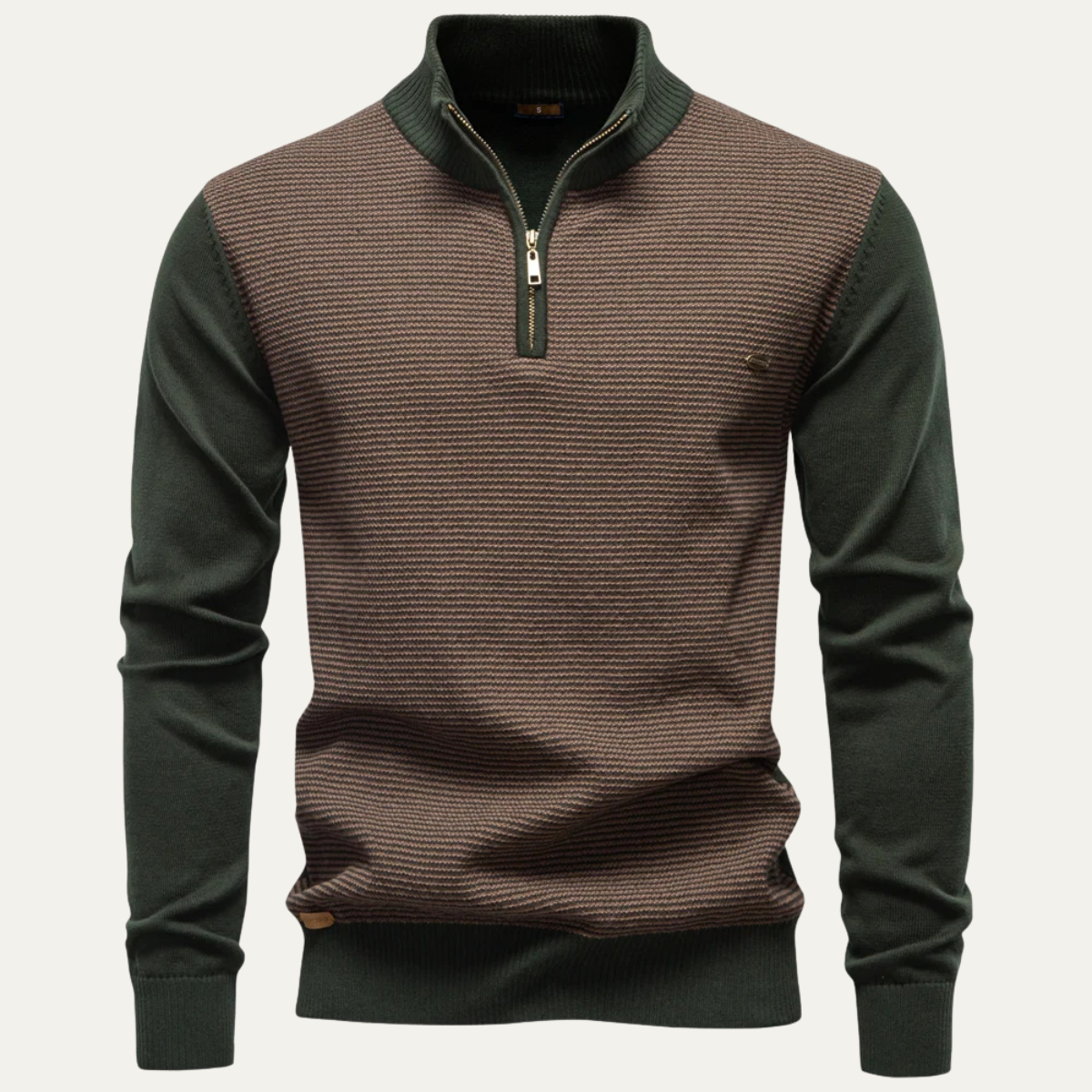 VogeLuxe | Men’s Color Block Quarter Zip Sweater 7