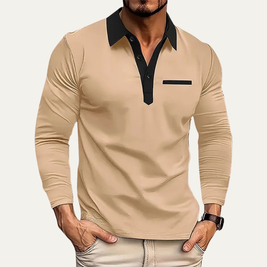 VogeLuxe | Men’s Contrast Collar Polo Top 0