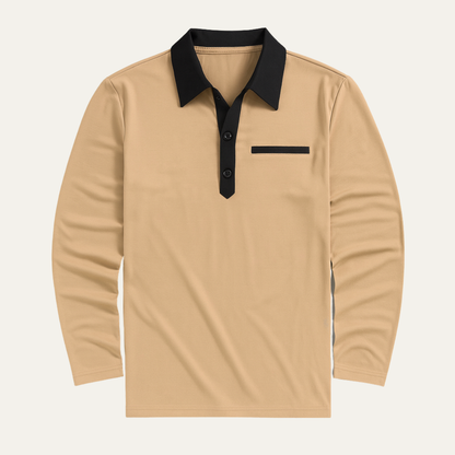 VogeLuxe | Men’s Contrast Collar Polo Top 1