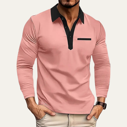 VogeLuxe | Men’s Contrast Collar Polo Top 10