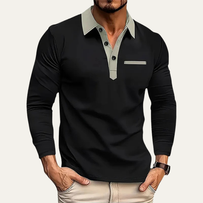 VogeLuxe | Men’s Contrast Collar Polo Top 11