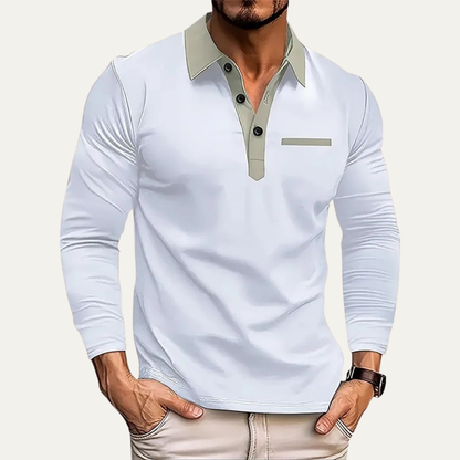 VogeLuxe | Men’s Contrast Collar Polo Top 12