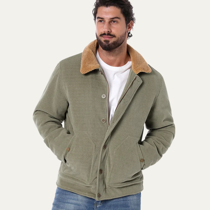 VogeLuxe | Men’s Corduroy Jacket with Sherpa Lining and Collar 1