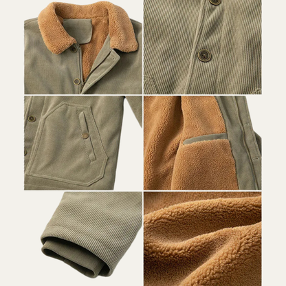 VogeLuxe | Men’s Corduroy Jacket with Sherpa Lining and Collar 3