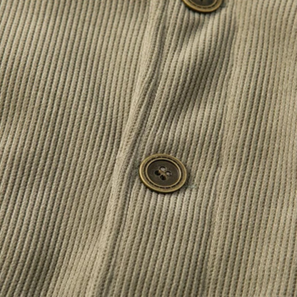 VogeLuxe | Men’s Corduroy Shacket with Faux-Shearling Collar 5