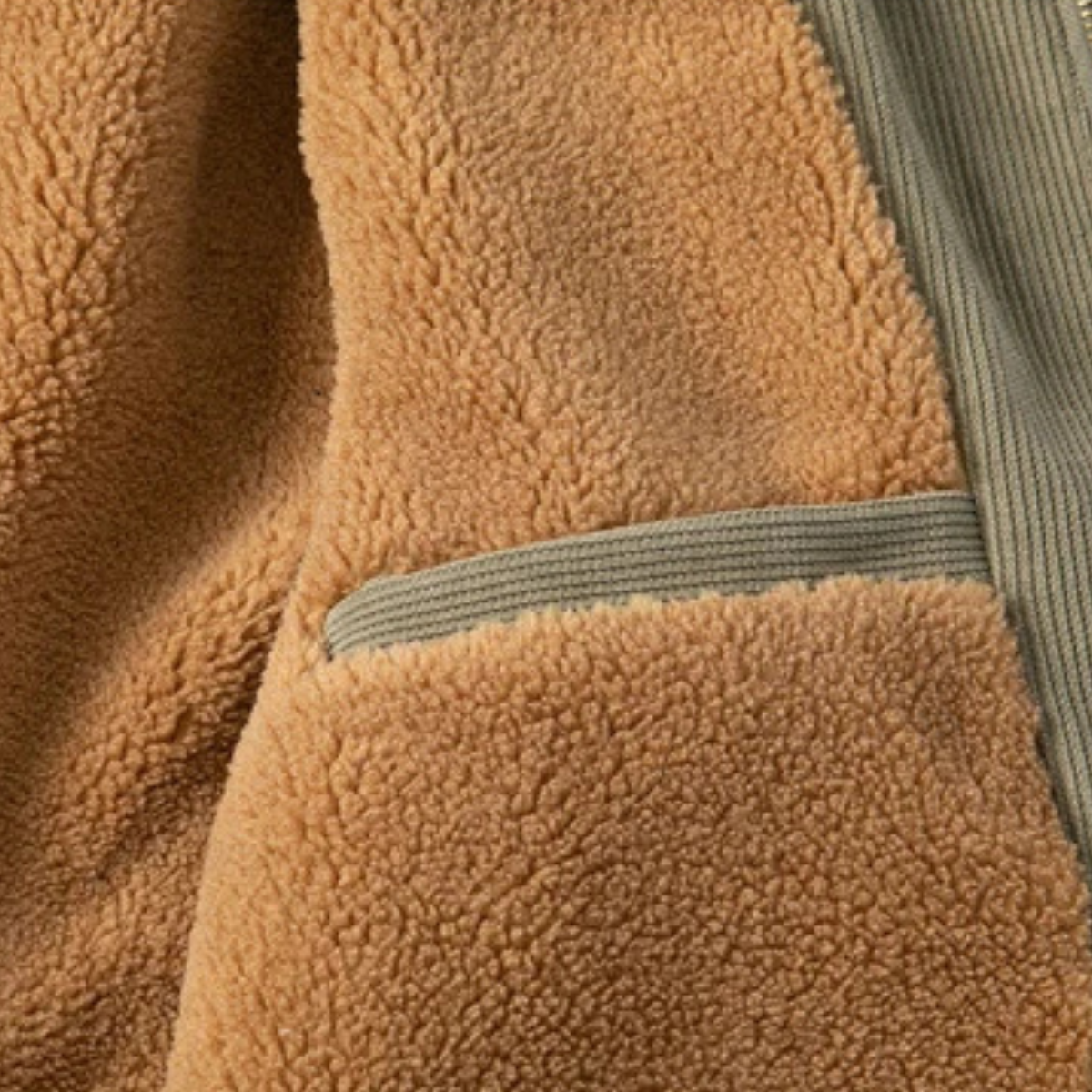 VogeLuxe | Men’s Corduroy Shacket with Faux-Shearling Collar 6