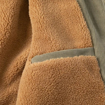 VogeLuxe | Men’s Corduroy Shacket with Faux-Shearling Collar 6