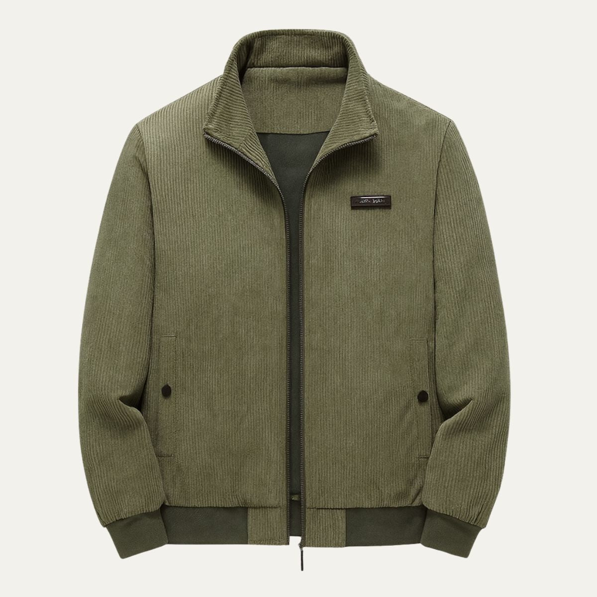 VogeLuxe | Men’s Corduroy Stand Collar Bomber Jacket 0