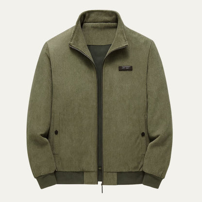 VogeLuxe | Men’s Corduroy Stand Collar Bomber Jacket 0
