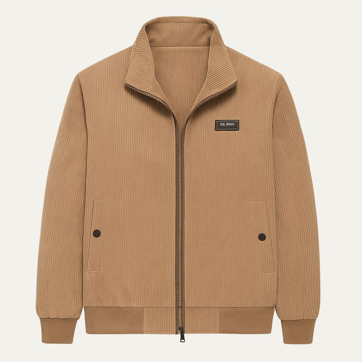 VogeLuxe | Men’s Corduroy Stand Collar Bomber Jacket 2