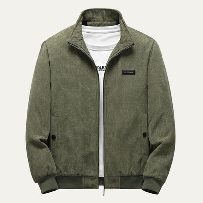 VogeLuxe | Men’s Corduroy Stand Collar Bomber Jacket 4