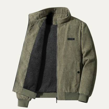 VogeLuxe | Men’s Corduroy Stand Collar Bomber Jacket 6