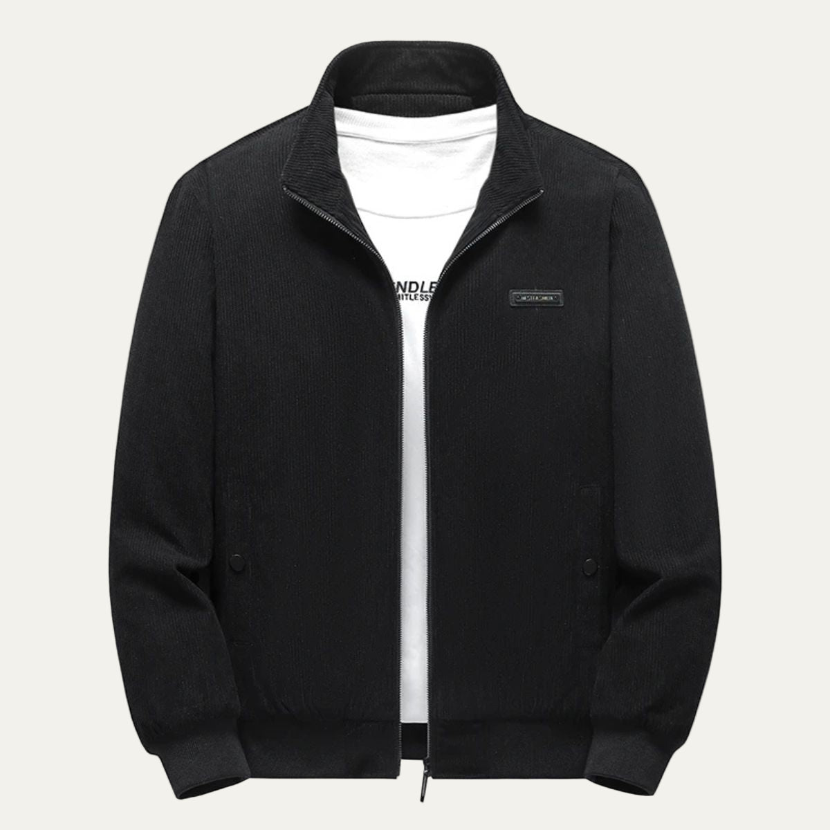 VogeLuxe | Men’s Corduroy Stand Collar Bomber Jacket 7
