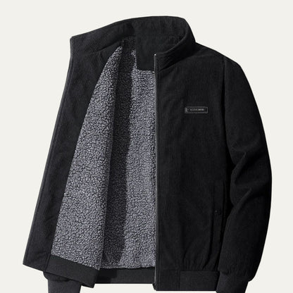 VogeLuxe | Men’s Corduroy Stand Collar Bomber Jacket 8