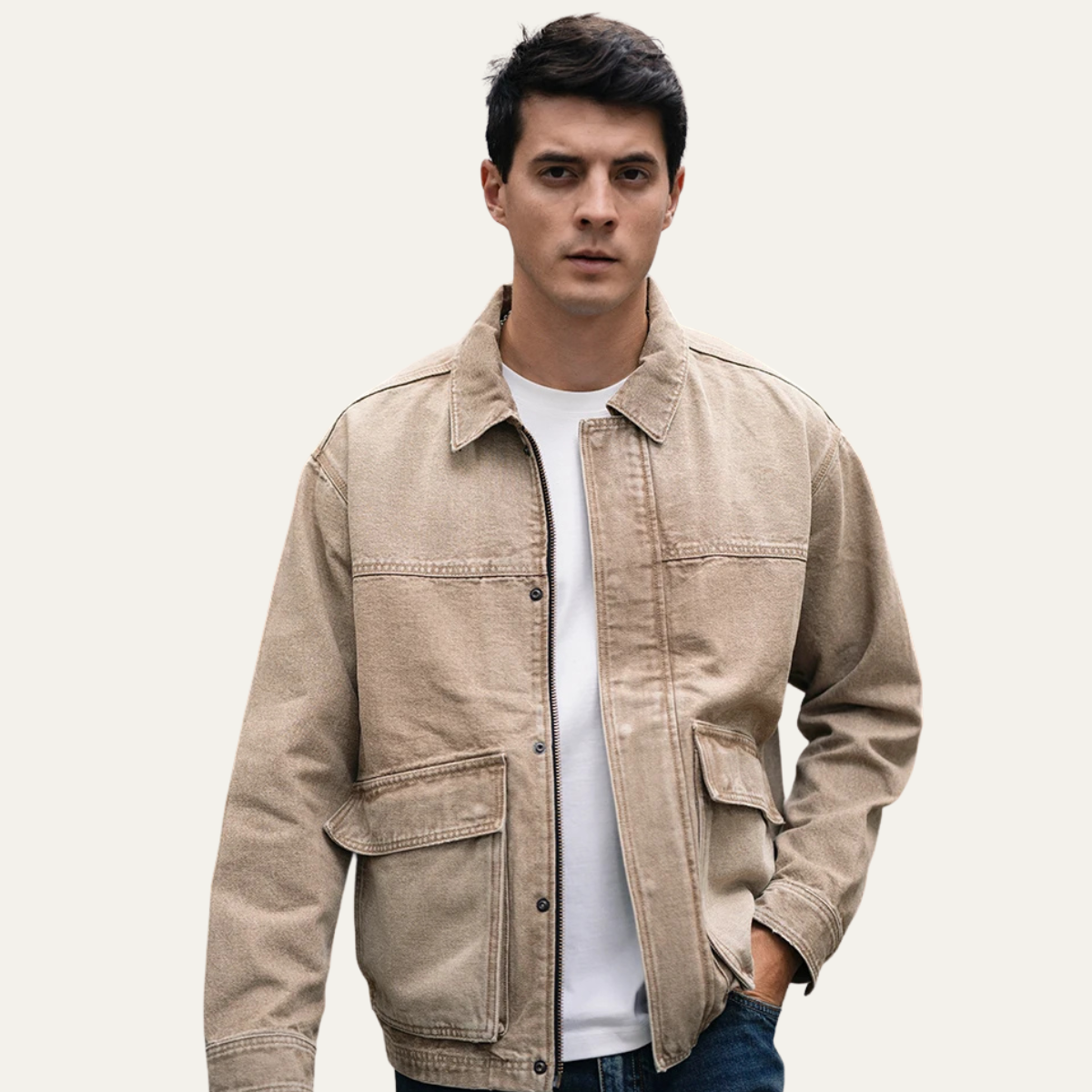 VogeLuxe | Men’s Corduroy Utility Trucker Jacket 2