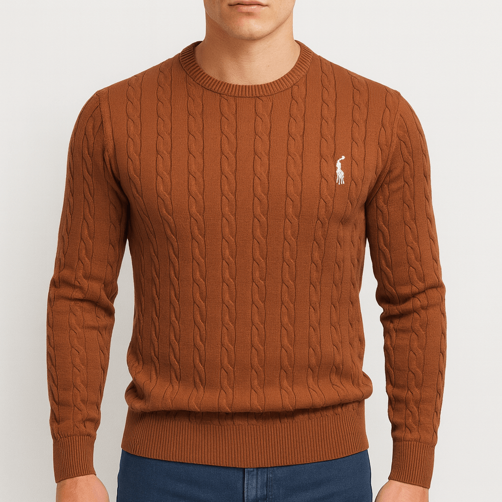 VogeLuxe | Men’s Cotton Deer Logo Sweater 1