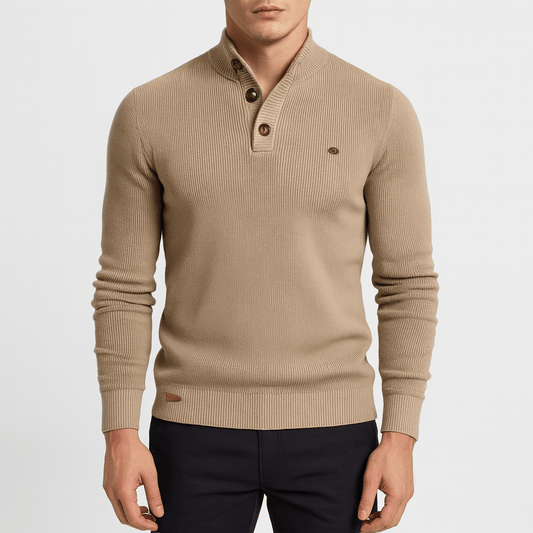 VogeLuxe | Men’s Cotton Mock Neck Sweater 0