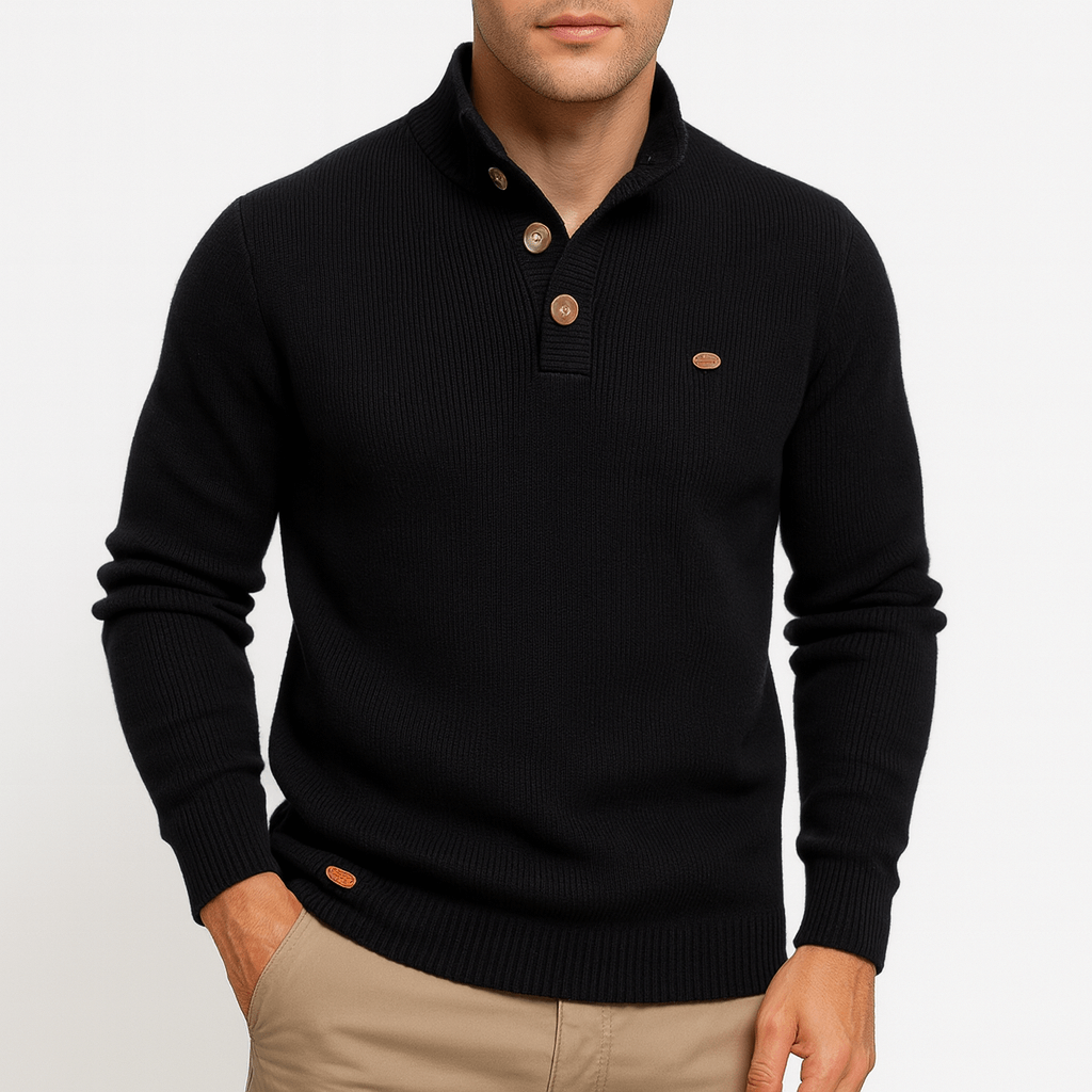 VogeLuxe | Men’s Cotton Mock Neck Sweater 1
