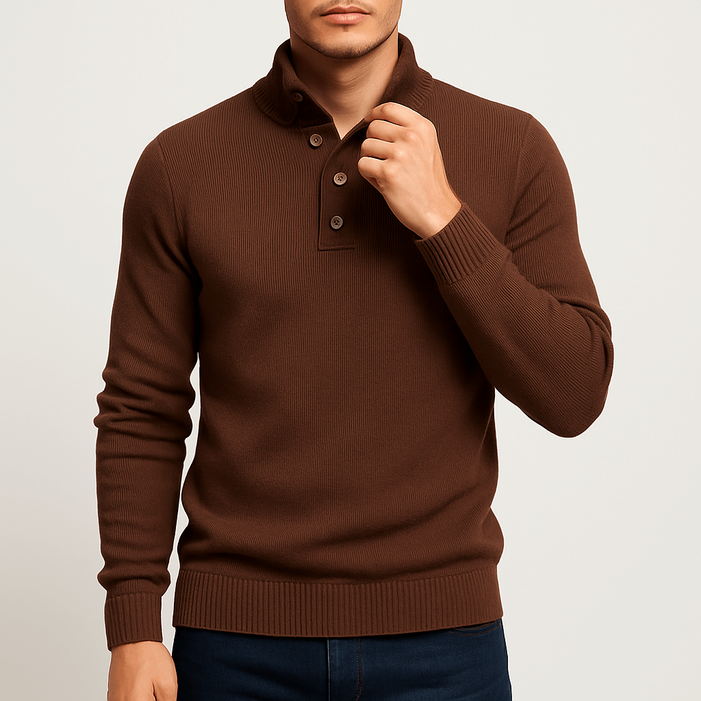VogeLuxe | Men’s Cotton Mock Neck Sweater 3