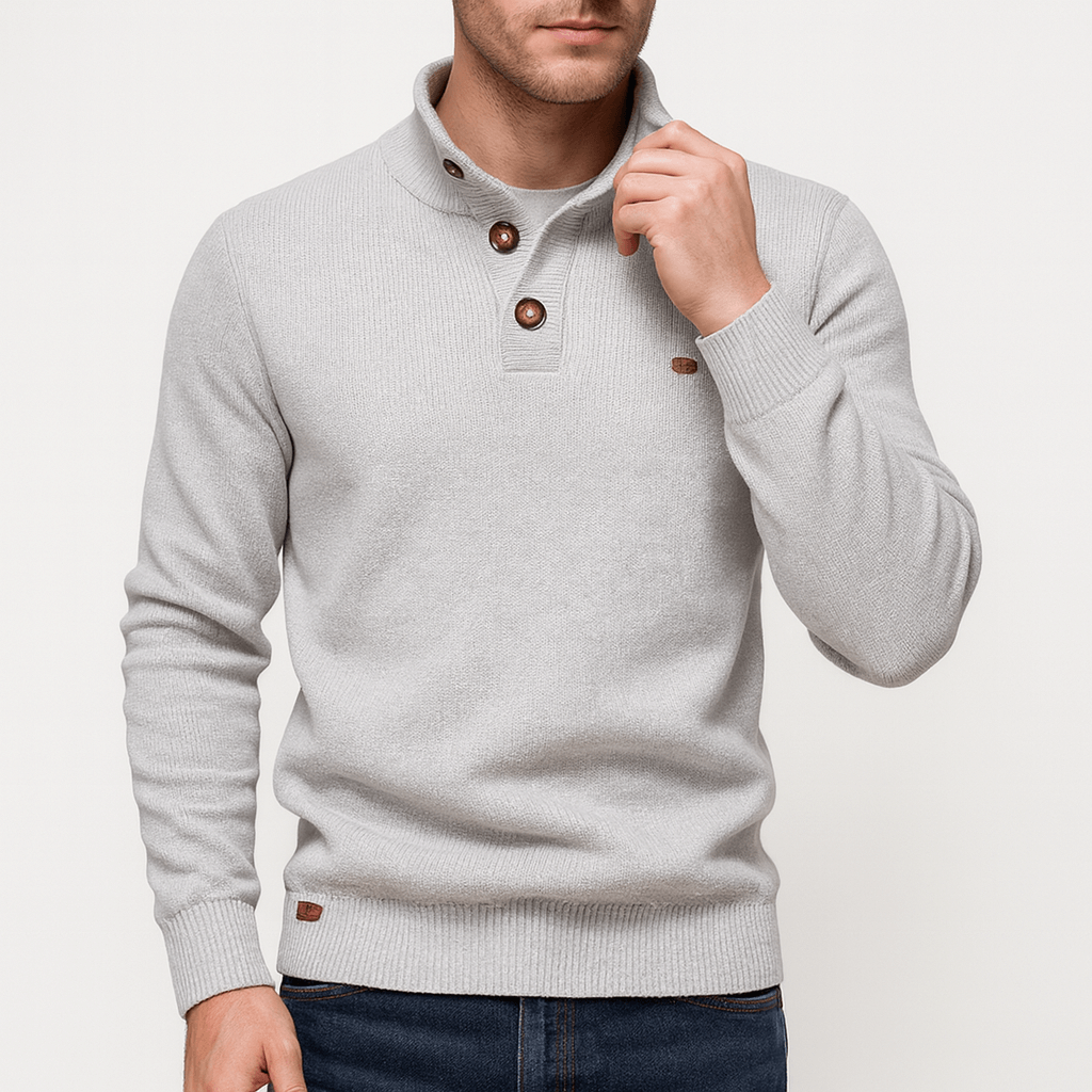 VogeLuxe | Men’s Cotton Mock Neck Sweater 4