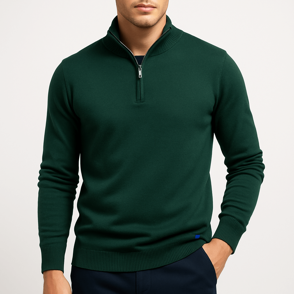 VogeLuxe | Men’s Cotton Quarter Zip Sweater 0