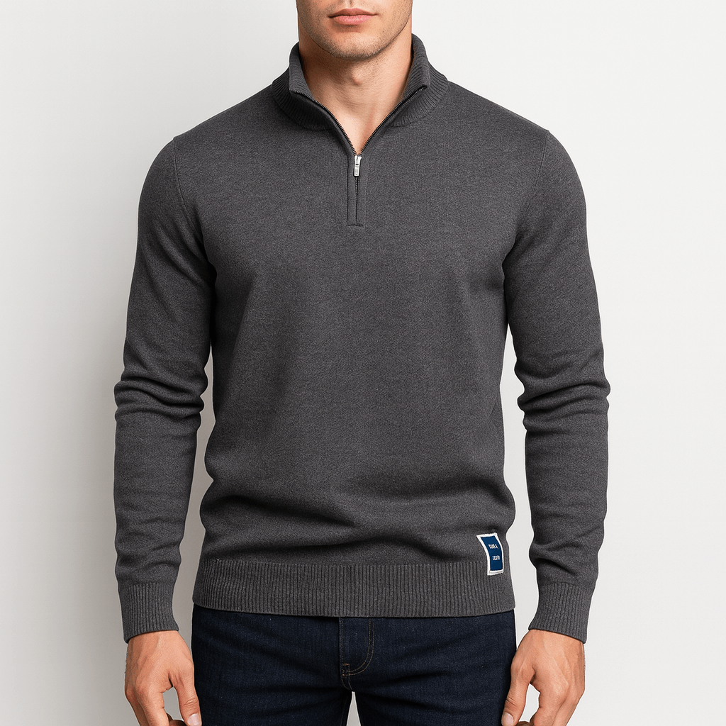 VogeLuxe | Men’s Cotton Quarter Zip Sweater 1