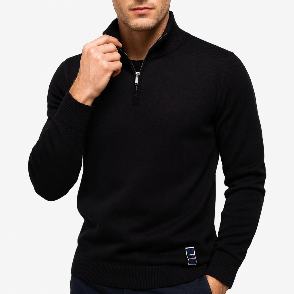 VogeLuxe | Men’s Cotton Quarter Zip Sweater 2