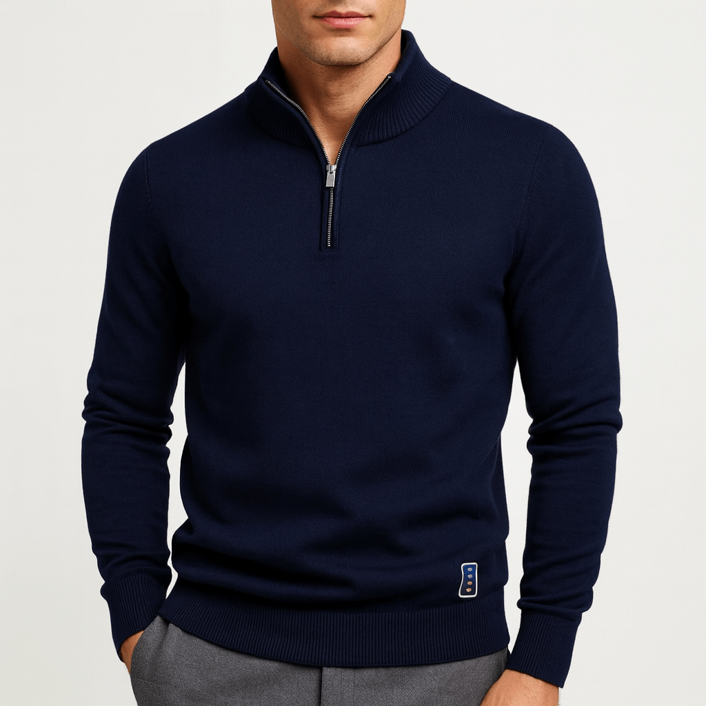 VogeLuxe | Men’s Cotton Quarter Zip Sweater 3