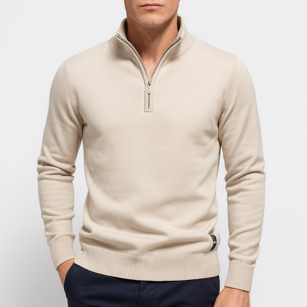 VogeLuxe | Men’s Cotton Quarter Zip Sweater 4