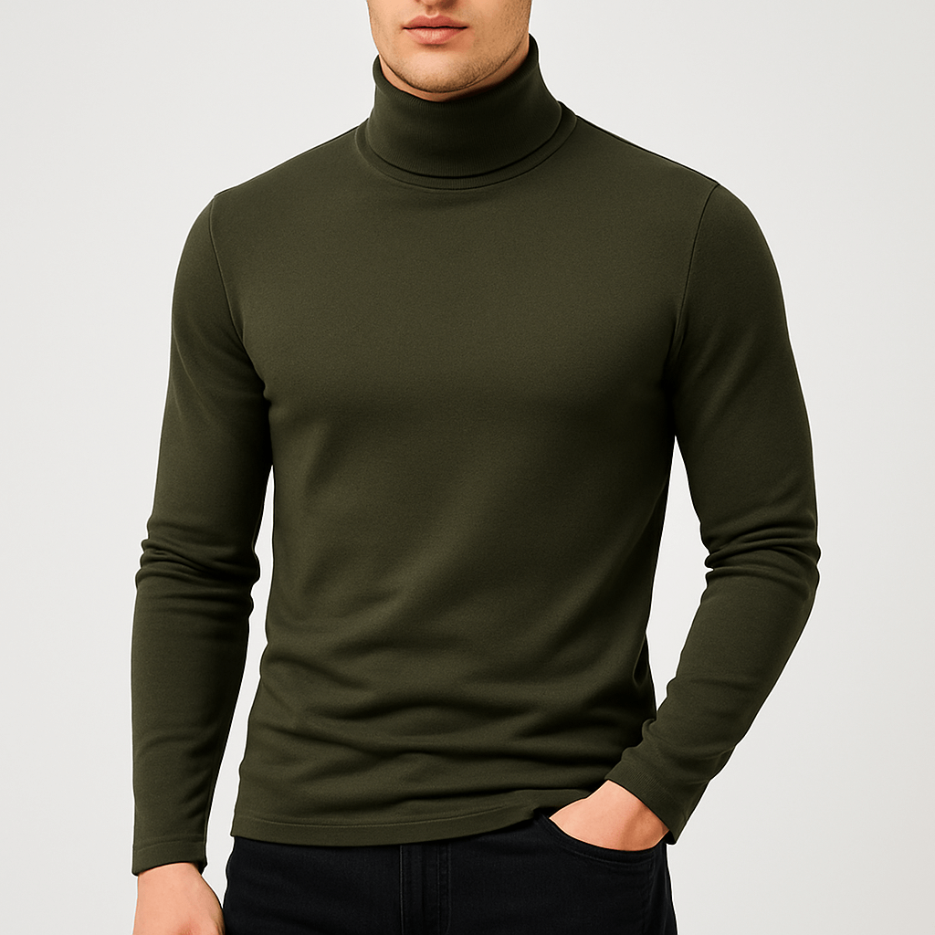 VogeLuxe | Men’s Cotton Turtle Neck Long Sleeve 4