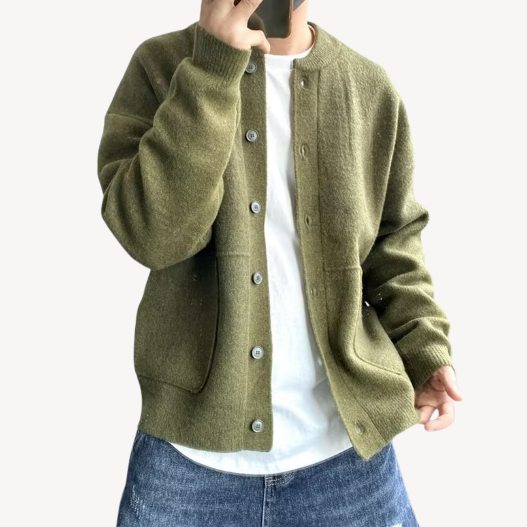 VogeLuxe | Men’s Cozy Button-Up Knit Cardigan 0