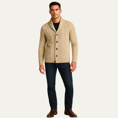 VogeLuxe | Men’s Cozy Cable Knit Cardigan 1